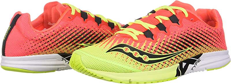 Tênis de corrida de estrada Saucony Type A9 feminino, verde limão/rosa