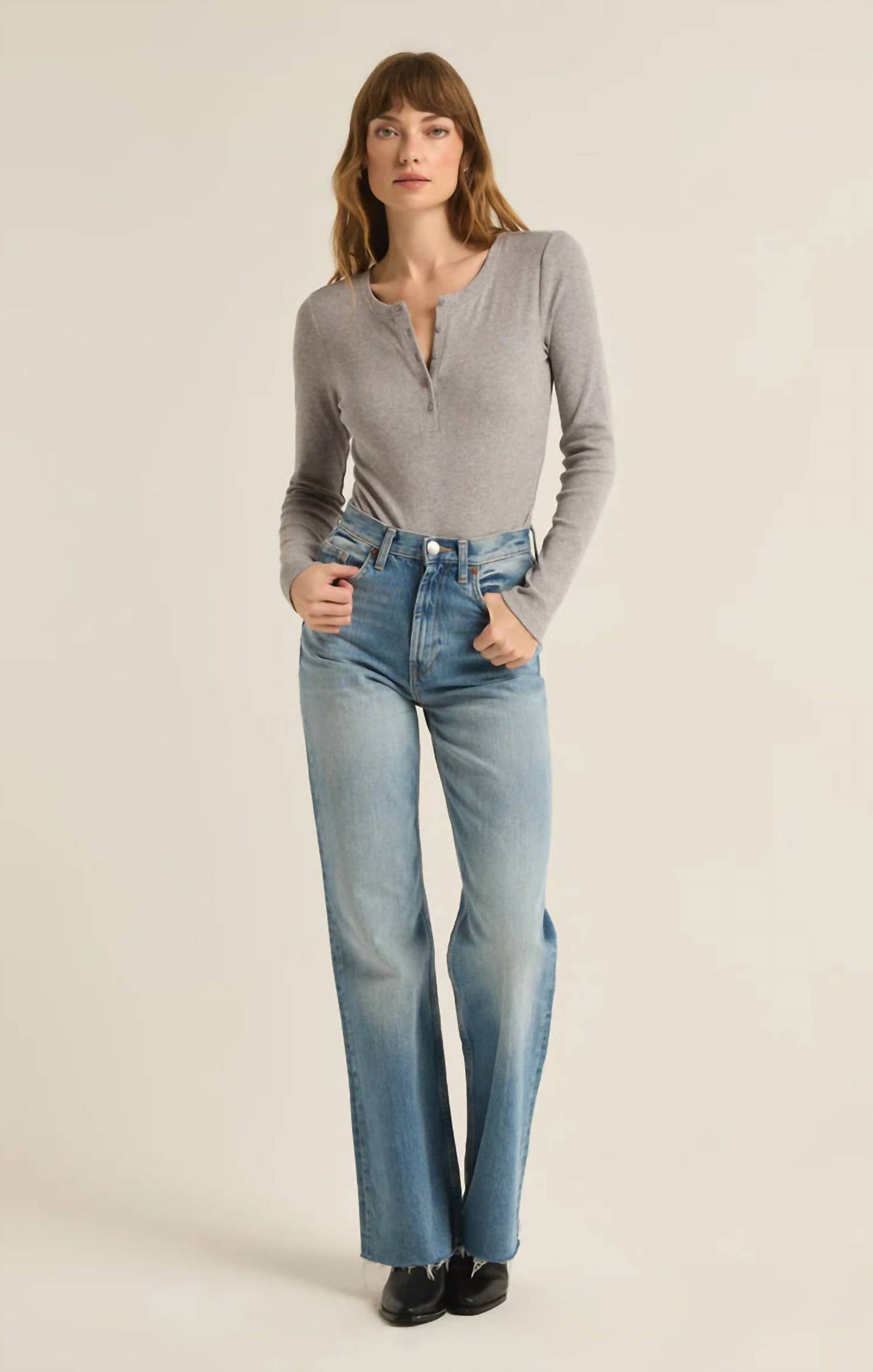 Z Supply - Samara Rib Henley Bodysuit Classic Tee