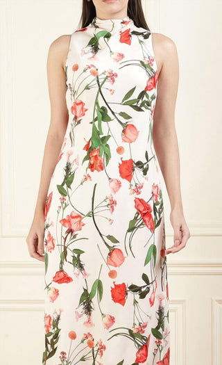 Ted Baker - Vestido midi com decote canoa e alças finas feminino Connihh