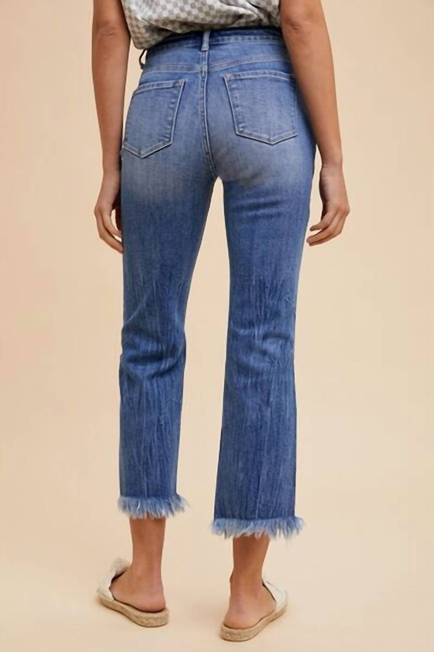 Anniewear - Distressed Straight Leg Jeans