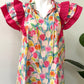 Entro - Floral Print Ruffle Sleeve Blouse