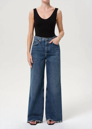 Agolde - Dame High Rise Wide Leg Cut Hem Jean