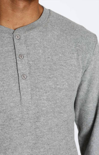 Jachs New York - Henley de manga comprida com waffle escovado