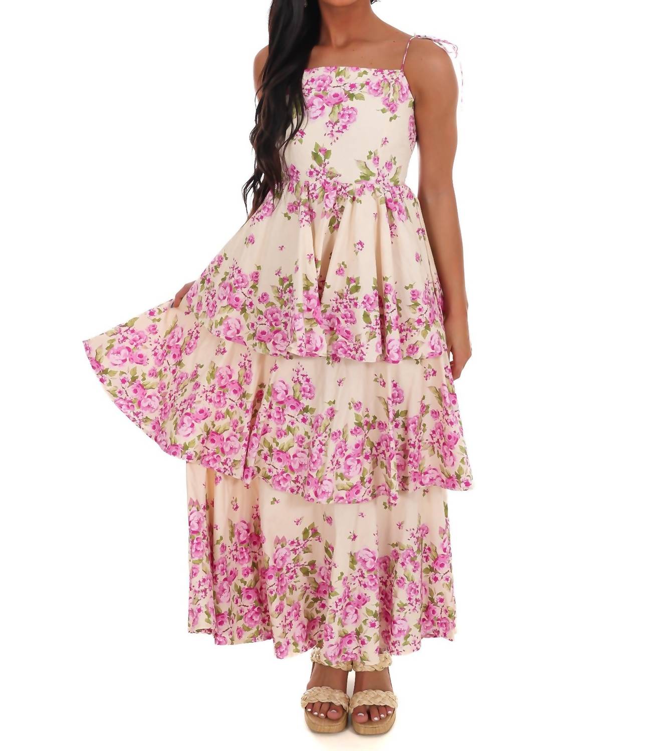Flying Tomato - Sweet Stroll Floral Midi Dress