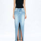 Bayeas - Lauren Mid Rise Slit Denim Maxi Skirt