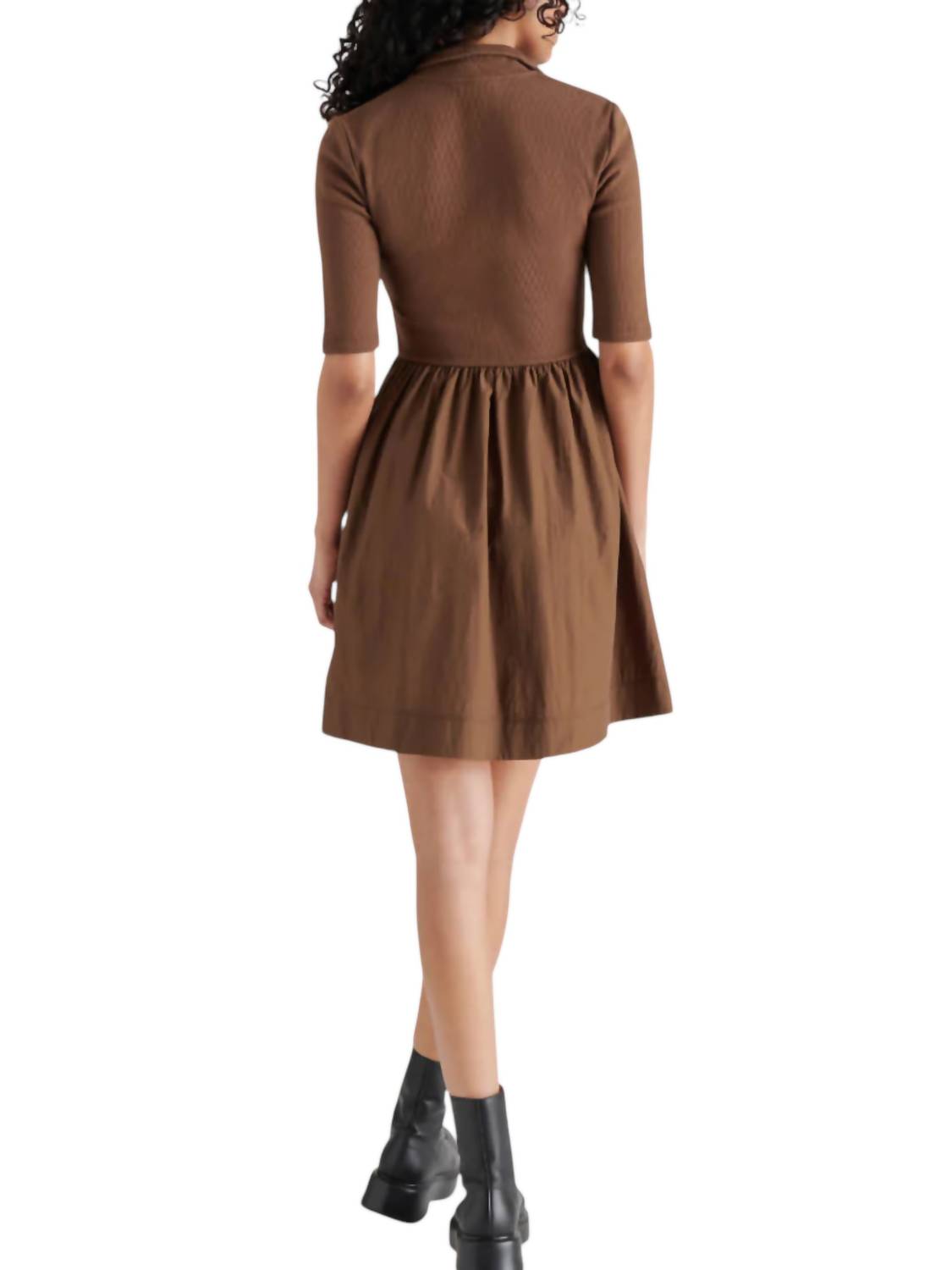 Steve Madden - Berlina Half Zip Mixed Media Dress