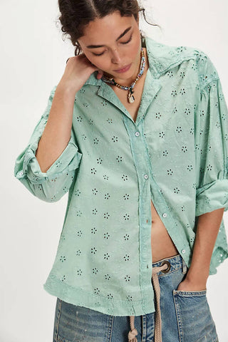 Free People - Mae Washed Eyelet Shirt