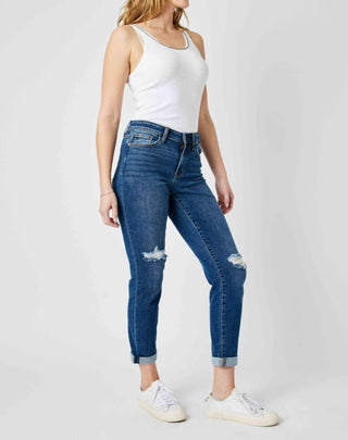 Judy Blue - Calça Jeans Destroy Slim de Cintura Média