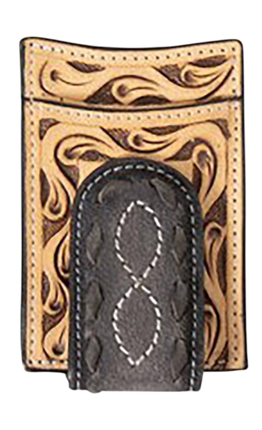 3D Belt Company - Men's Leather Hand Tooled Money Clip Wallet