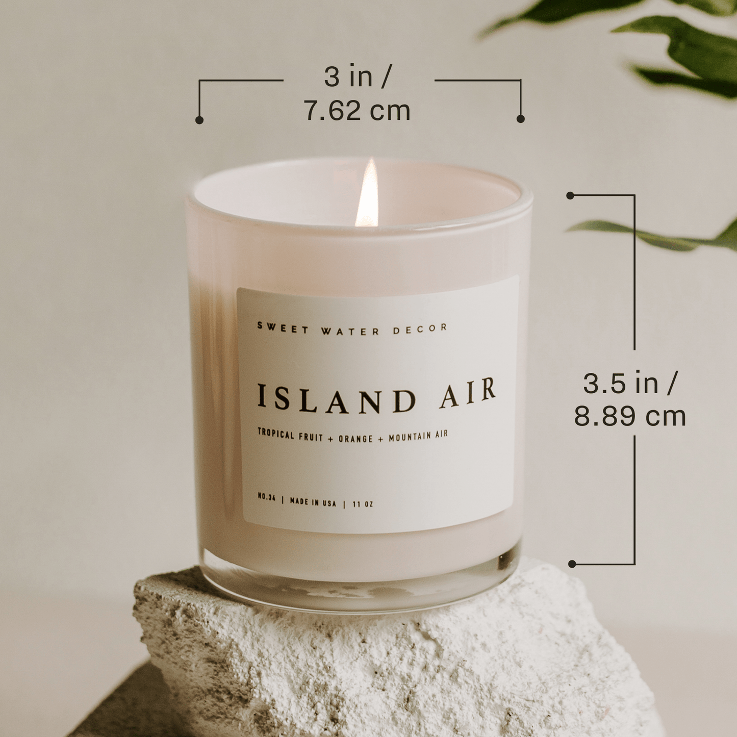 White Tea and Jasmine Soy Candle - White Jar - 11 oz