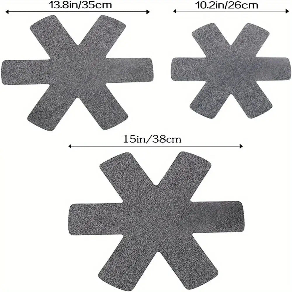 12 Piece Multi Size Felt Pot and Pan Protectors for Stacking