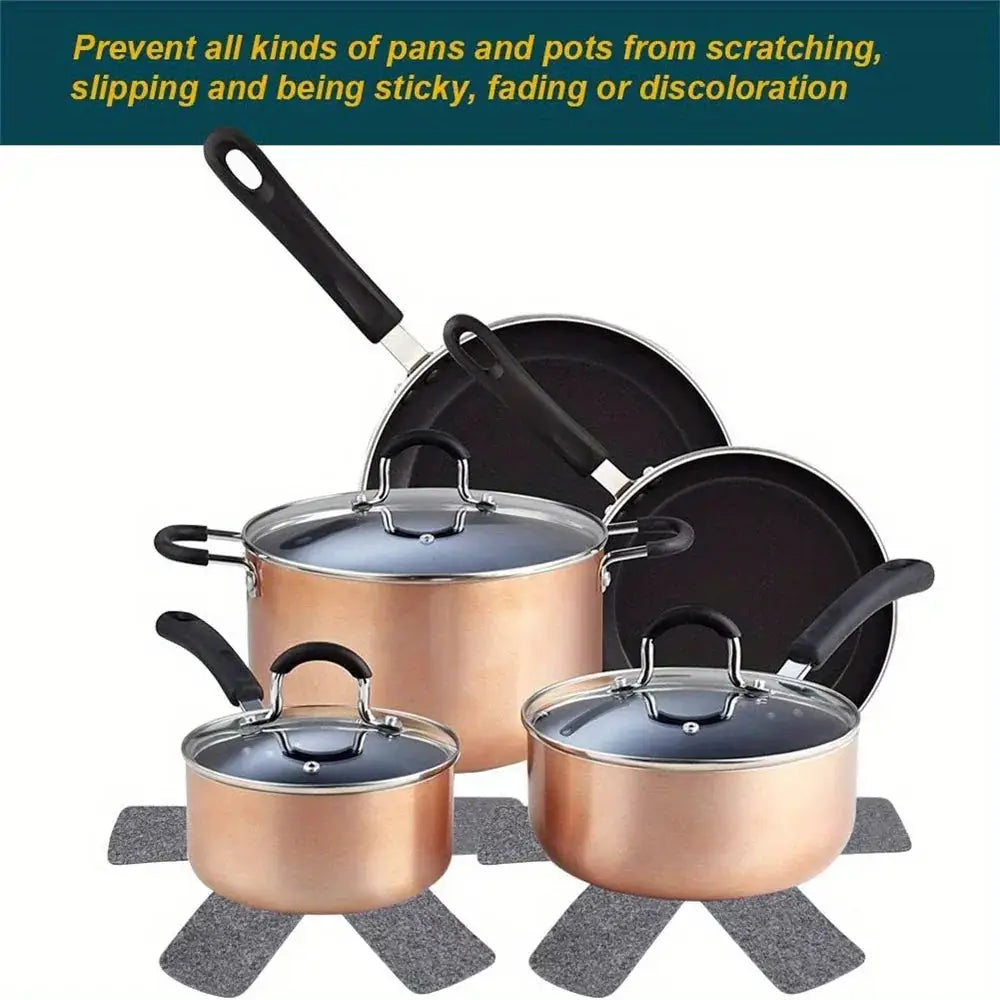 12 Piece Multi Size Felt Pot and Pan Protectors for Stacking
