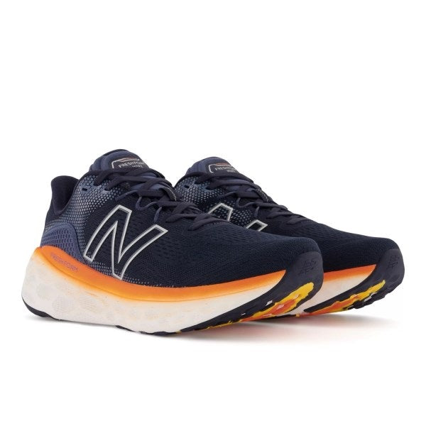 Tênis de corrida masculino New Balance More V3 Eclipse/Laranja vibrante, tamanho 11,5 D(M) EUA