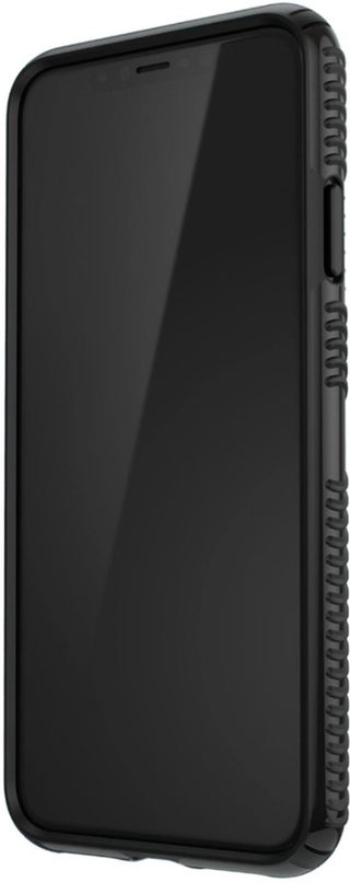 Capa Speck Presidio Glossy Grip projetada para impacto para iPhone Xs Max - Preto brilhante
