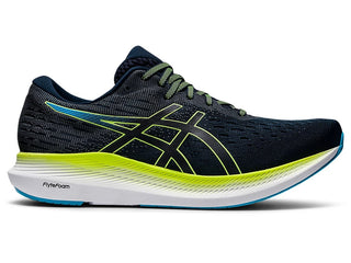Tênis de corrida ASICS Evoride 2 masculino, azul francês/verde Hazard