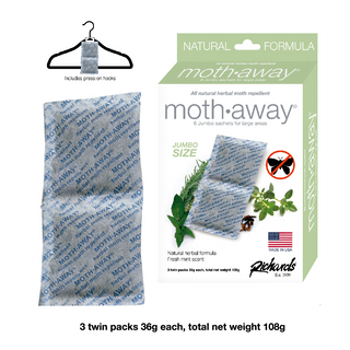 Moth Away Sachets Nontoxic (White 7" x 4.5") Jumbo