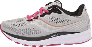 Tênis de corrida Saucony Ride 14 feminino, cor neblina/cereja