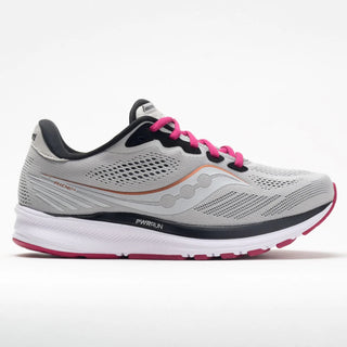 Tênis de corrida Saucony Ride 14 feminino, cor neblina/cereja
