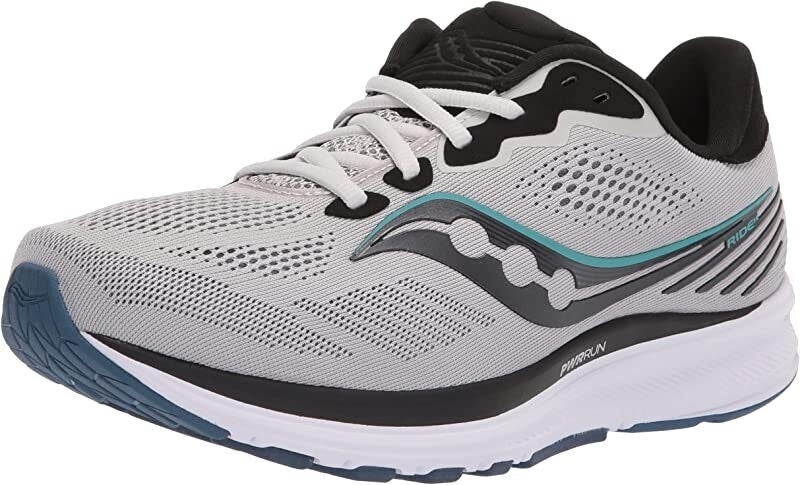 Tênis de corrida Saucony Ride 14 masculino, cor neblina/preto/tempestade