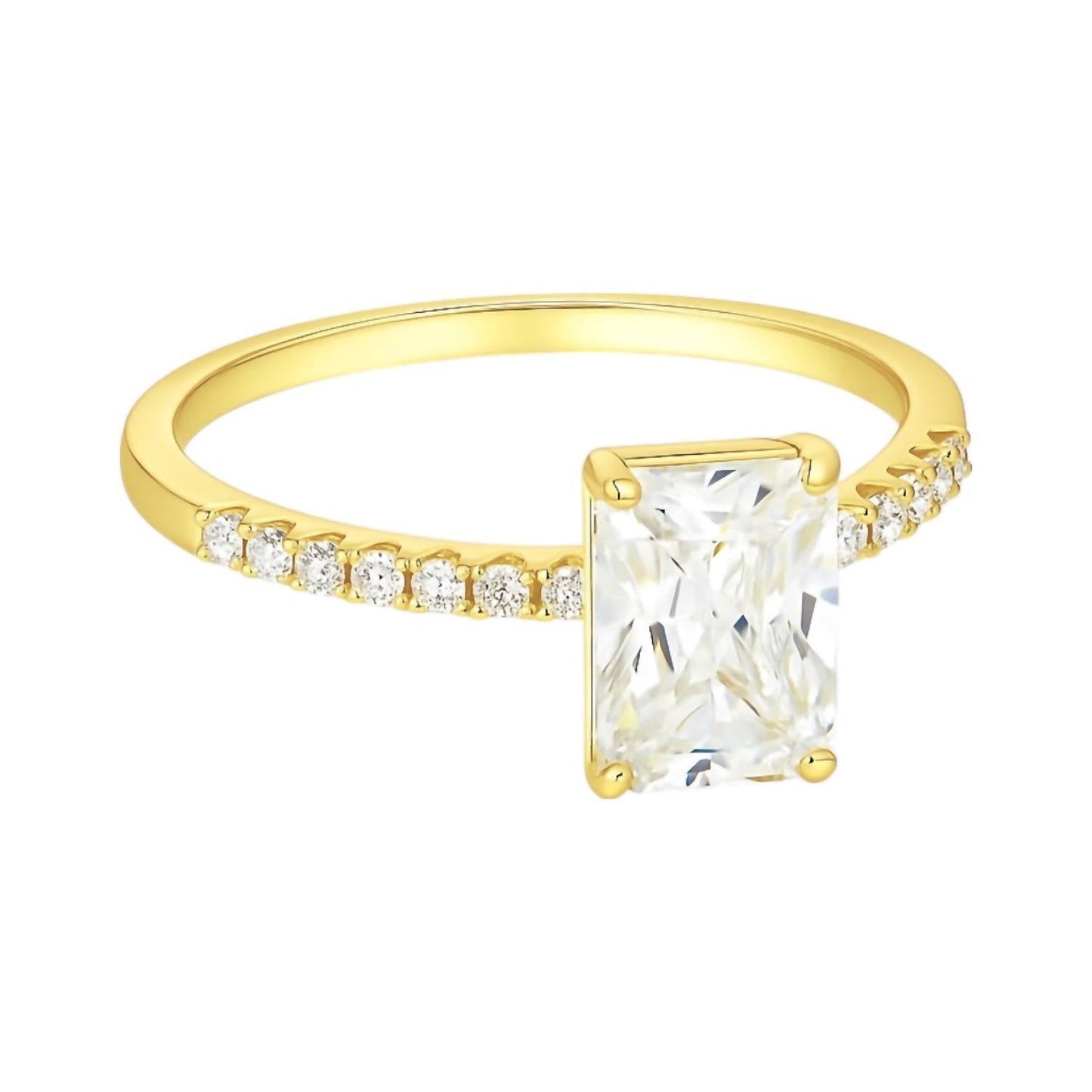 Allyanna Gifts - Women's Emerald Cut Moissanite Ring