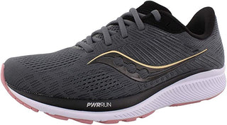 Tênis de corrida Saucony Guide 14 feminino, preto, carvão/rosa, tamanho 11 B(M) EUA