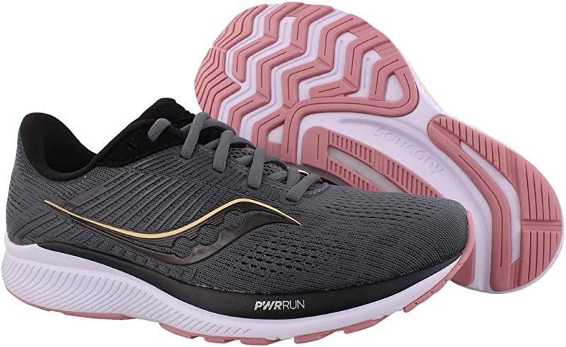 Tênis de corrida Saucony Guide 14 feminino, preto, carvão/rosa, tamanho 11 B(M) EUA
