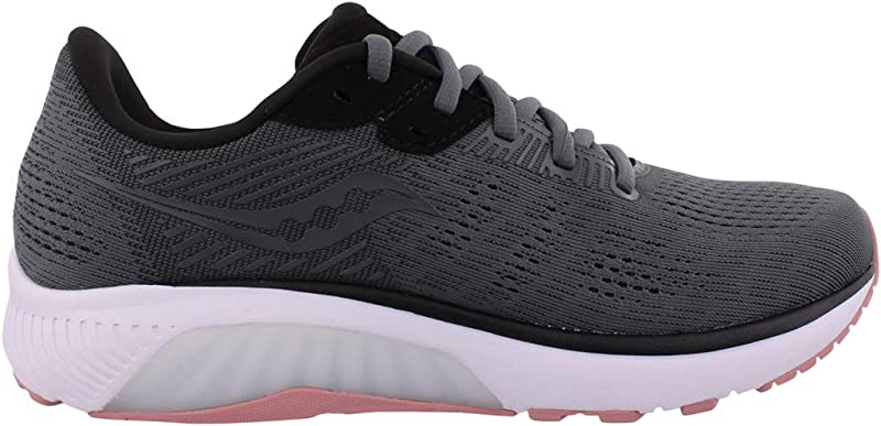 Tênis de corrida Saucony Guide 14 feminino, preto, carvão/rosa, tamanho 11 B(M) EUA