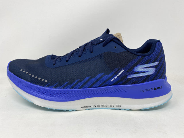Tênis de corrida feminino Skechers Go Run Razor Excess preto/azul