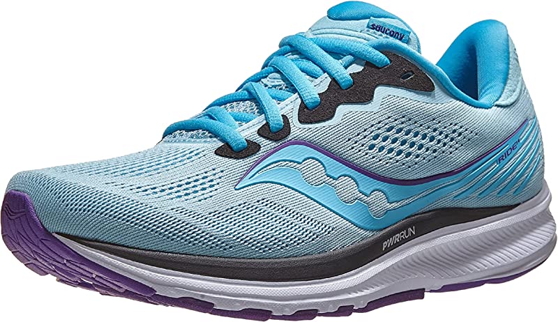 Tênis de corrida Saucony Ride 14 feminino, azul pó/concord, tamanho 5,5 B(M) EUA