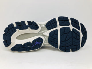 Tênis de corrida Mizuno Wave Inspire 16 feminino, branco, gelo ártico/neve, azul, tamanho 7 B(M) EUA