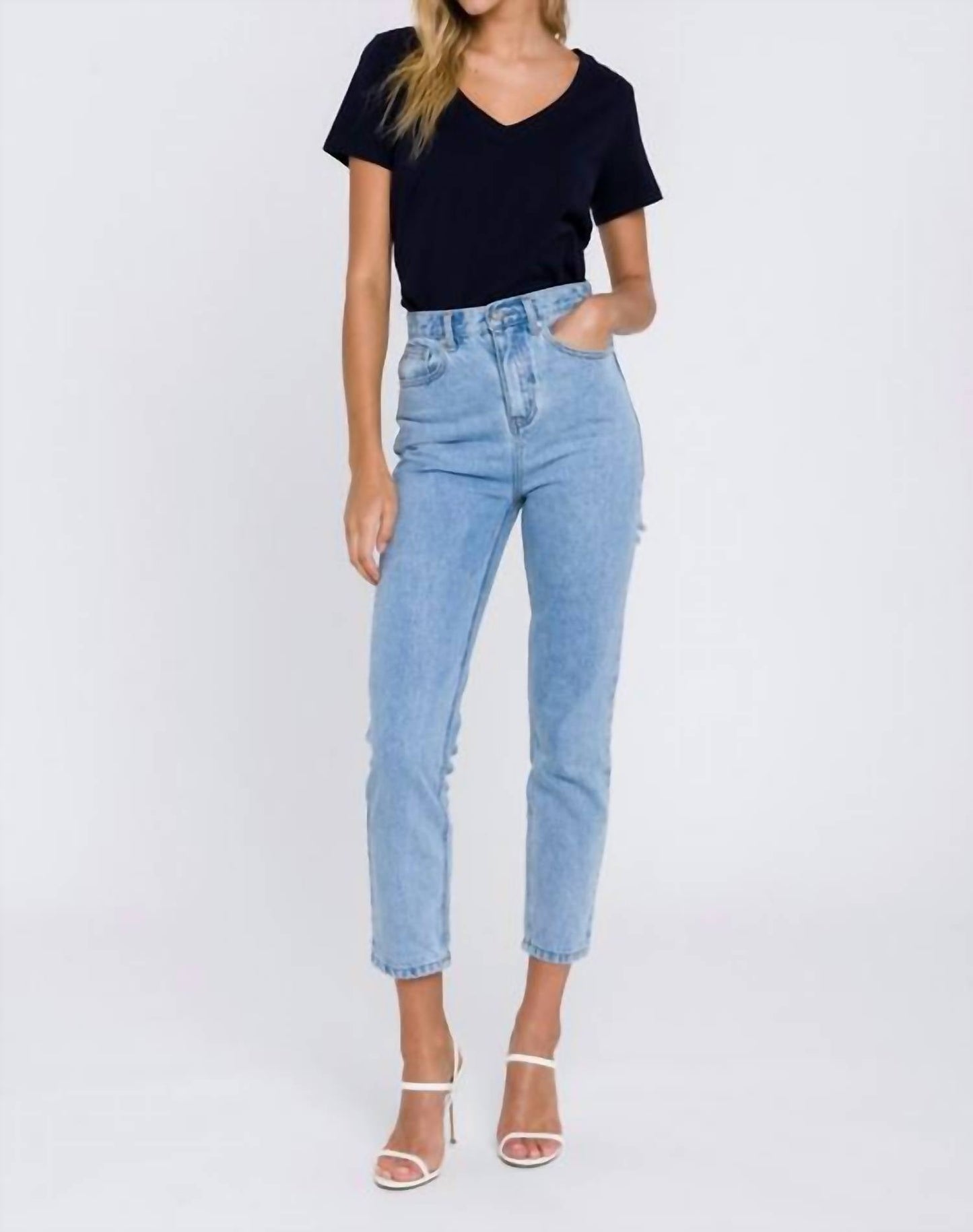2.7 August Apparel - Back Slit Jeans