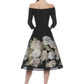 Frascara - Off Shoulder Jacquard Midi Dress