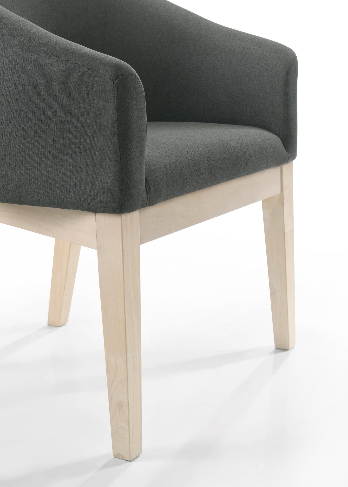Neroli Set of 2 Gray Fabric Barrel Accent Chairs
