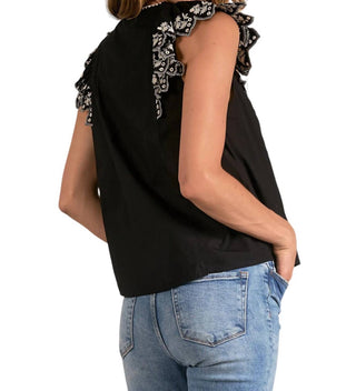 Elan - Blusa com mangas bufantes bordadas