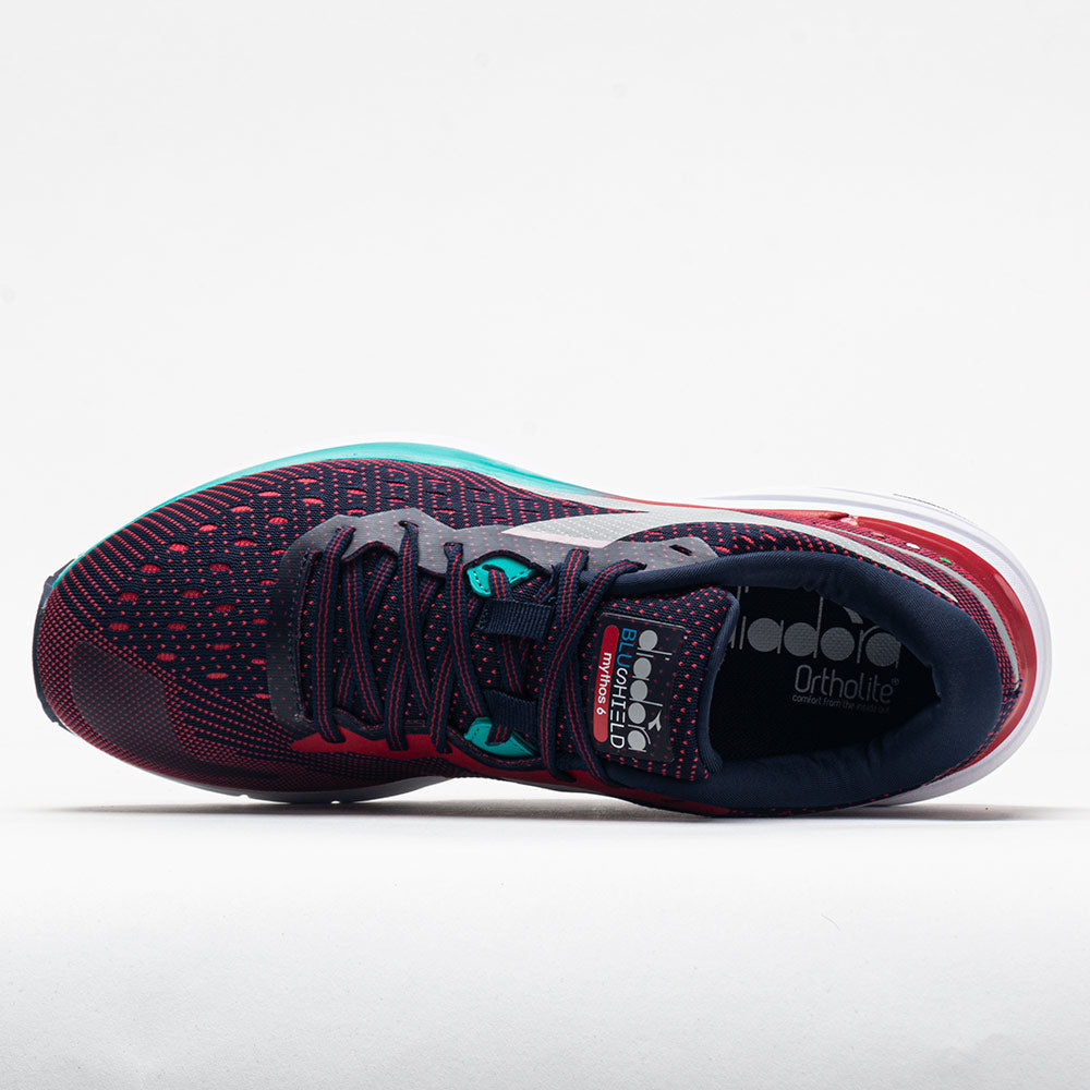 Tênis de corrida Diadora Mythos Blushield 6 masculino, azul Corsair/lichia