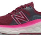 Tênis de corrida New Balance More v3 feminino, granada/rosa brilhante
