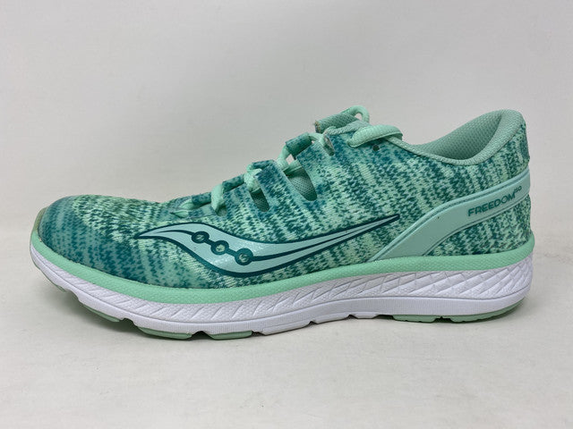 Tênis de corrida Saucony Freedom Iso infantil, azul-água, tamanho 5,5, infantil grande, EUA