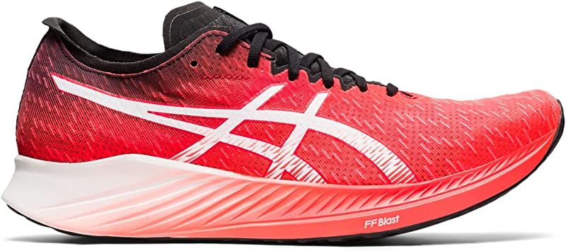 Tênis de corrida ASICS Magic Speed ​​masculino Sunrise vermelho/branco