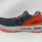 Tênis de corrida Under Armour HOVR Mega 2 Clone masculino, cinza/laranja, tamanho 9 D(M) EUA