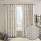 Plaid Rod Pocket and Back Tab Curtain Panel with Fleece Lining Natural 50x95