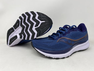 Tênis de corrida Saucony Ride 14 feminino, azul meia-noite/cobre, tamanho 6 (M) EUA