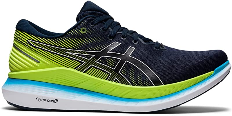 Tênis de corrida ASICS Glideride 2 masculino, azul francês/verde perigoso