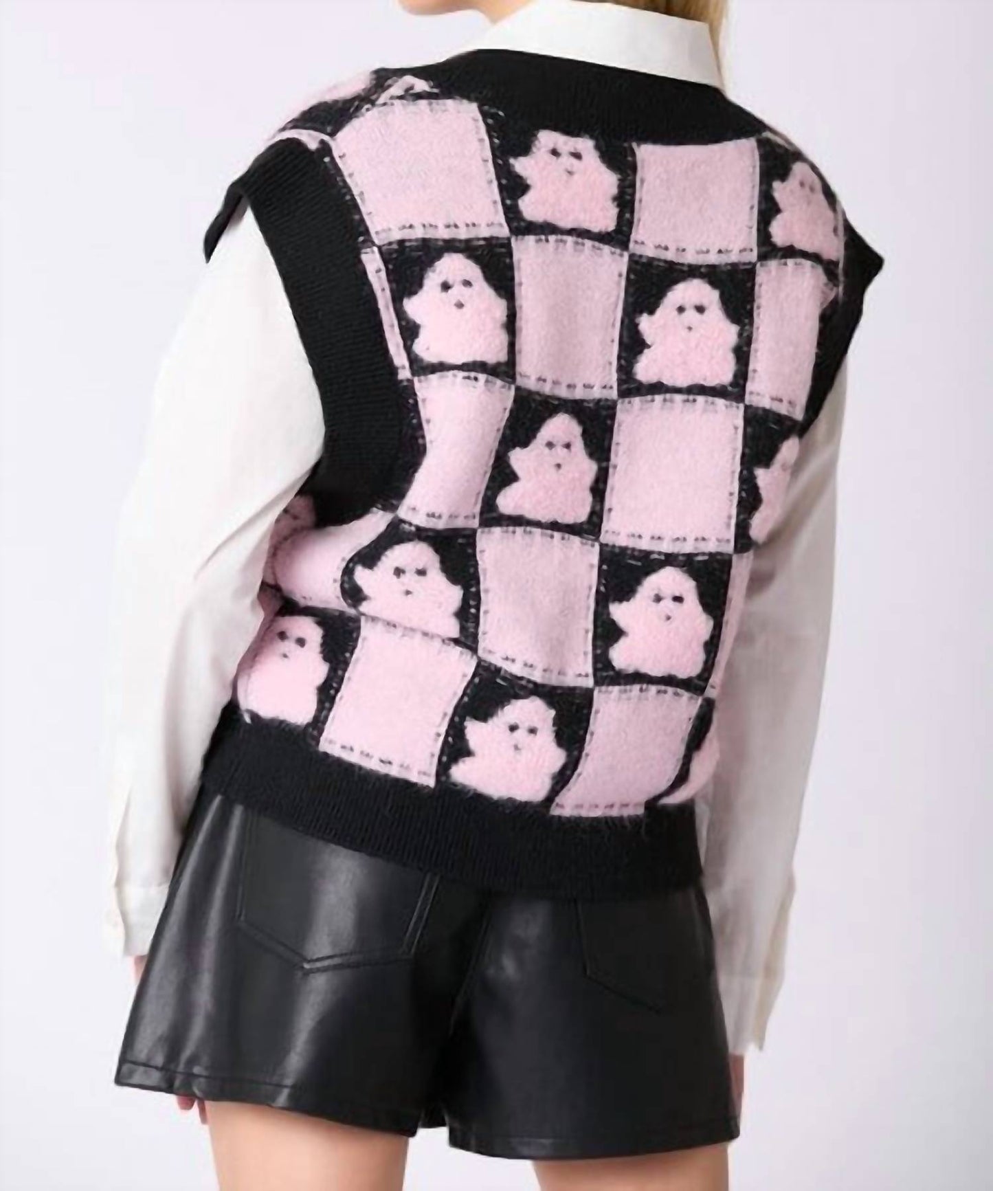 Peach Love - Pinky Boo 3d Yarn Ghost Halloween Vest