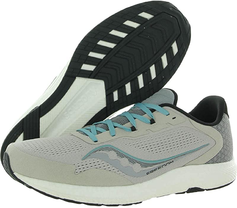 Tênis de corrida Saucony Freedom 4 masculino, pedra/liga, tamanho 9,5 D, médio, EUA
