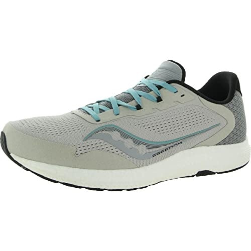 Tênis de corrida Saucony Freedom 4 masculino, pedra/liga, tamanho 9,5 D, médio, EUA