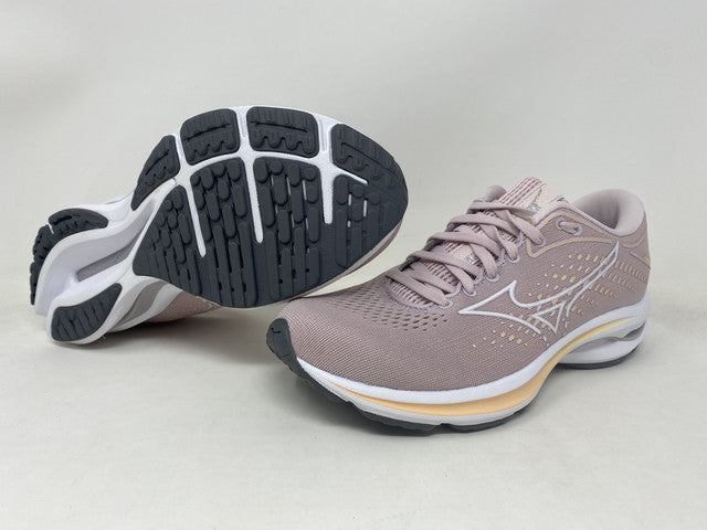 Tênis de corrida Mizuno Wave Rider 25 feminino, lilás claro/branco, roxo, tamanho 12 B (M) EUA