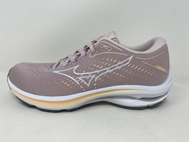 Tênis de corrida Mizuno Wave Rider 25 feminino, lilás claro/branco, roxo, tamanho 12 B (M) EUA