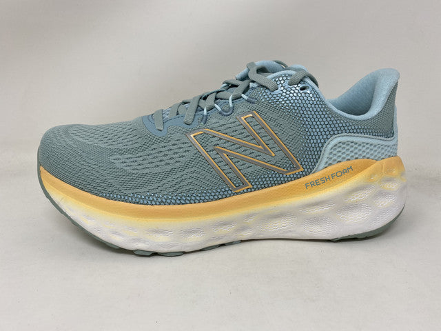 Tênis de corrida feminino New Balance More V3 azul/manga tamanho 7 D largo EUA