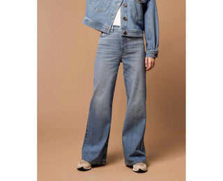 Tribal - Calça jeans Brookke Hugging Palazzo Blue Thread