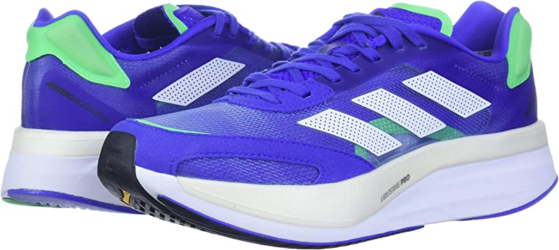 Tênis de corrida masculino Adidas Adizero Boston 10, azul, tamanho 11,5 D, médio, EUA